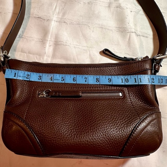 Coach bag | EUC | convertible strap | brown pebbled leather w/maroon inside - Picture 5 of 6